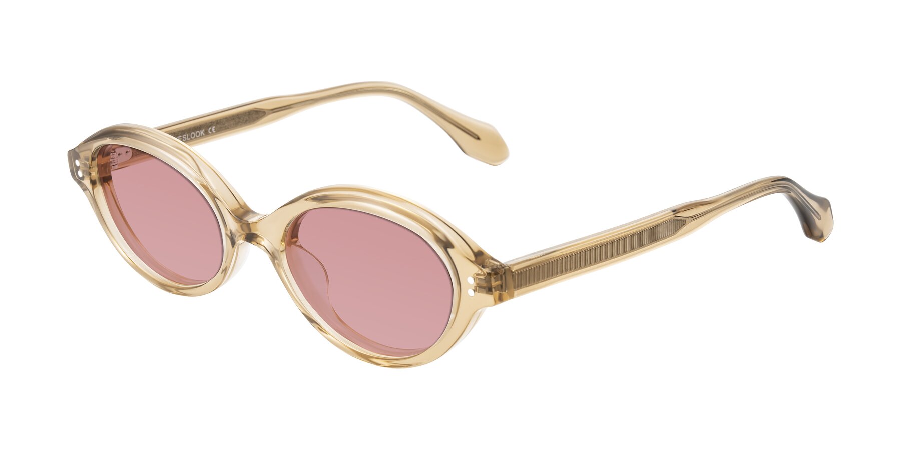 Angle of Prythian in Transparent Brown with Medium Garnet Tinted Lenses