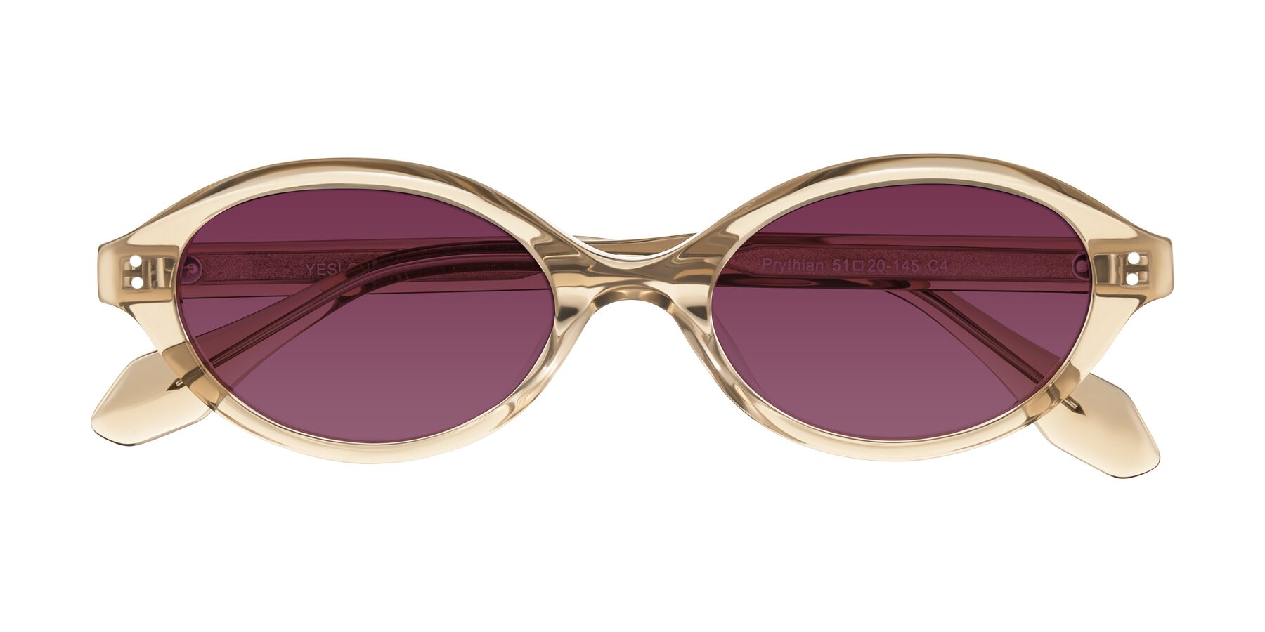 Folded Front of Prythian in Transparent Brown with Wine Tinted Lenses