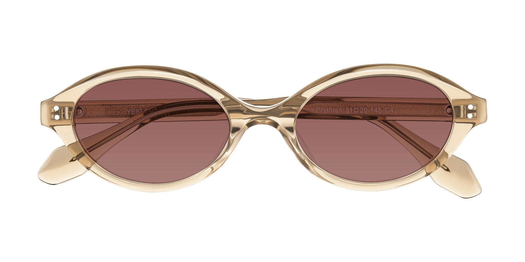 Folded Front of Prythian in Transparent Brown with Garnet Tinted Lenses
