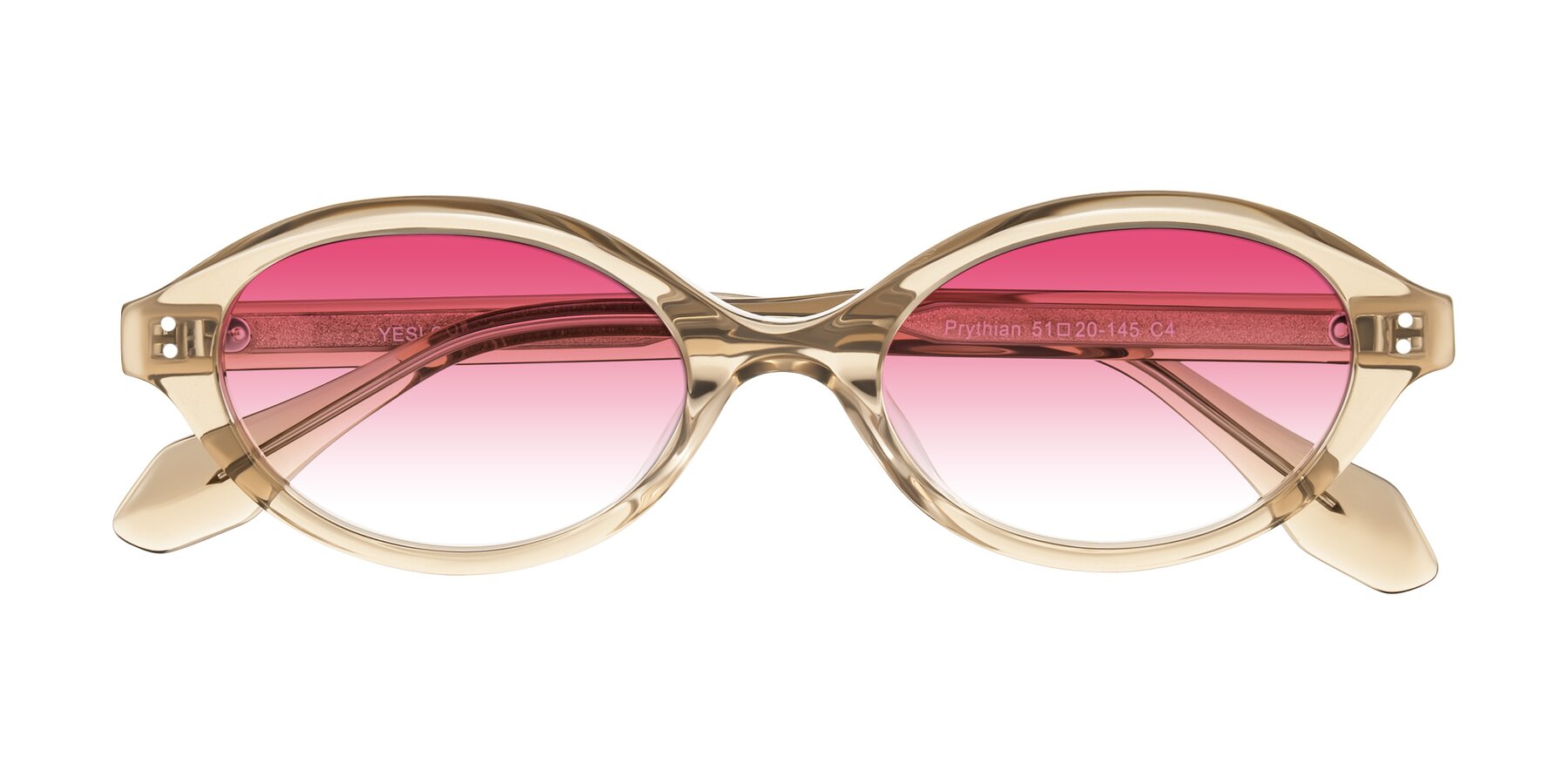 Folded Front of Prythian in Transparent Brown with Pink Gradient Lenses