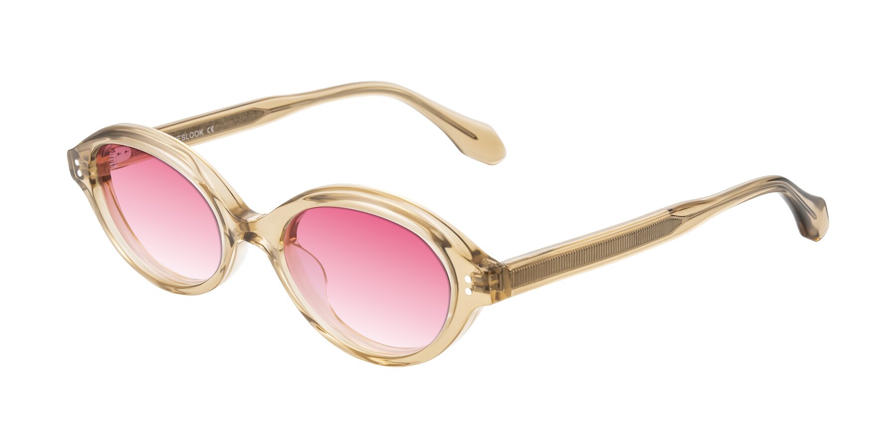 Angle of Prythian in Transparent Brown with Pink Gradient Lenses