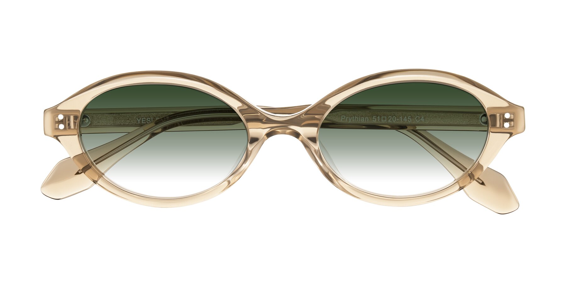 Folded Front of Prythian in Transparent Brown with Green Gradient Lenses