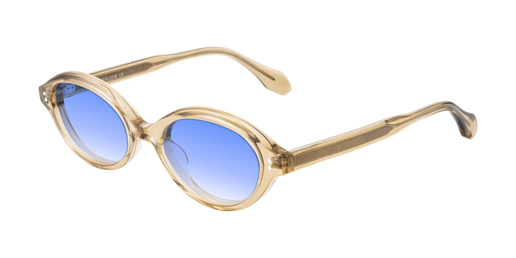 Angle of Prythian in Transparent Brown with Blue Gradient Lenses