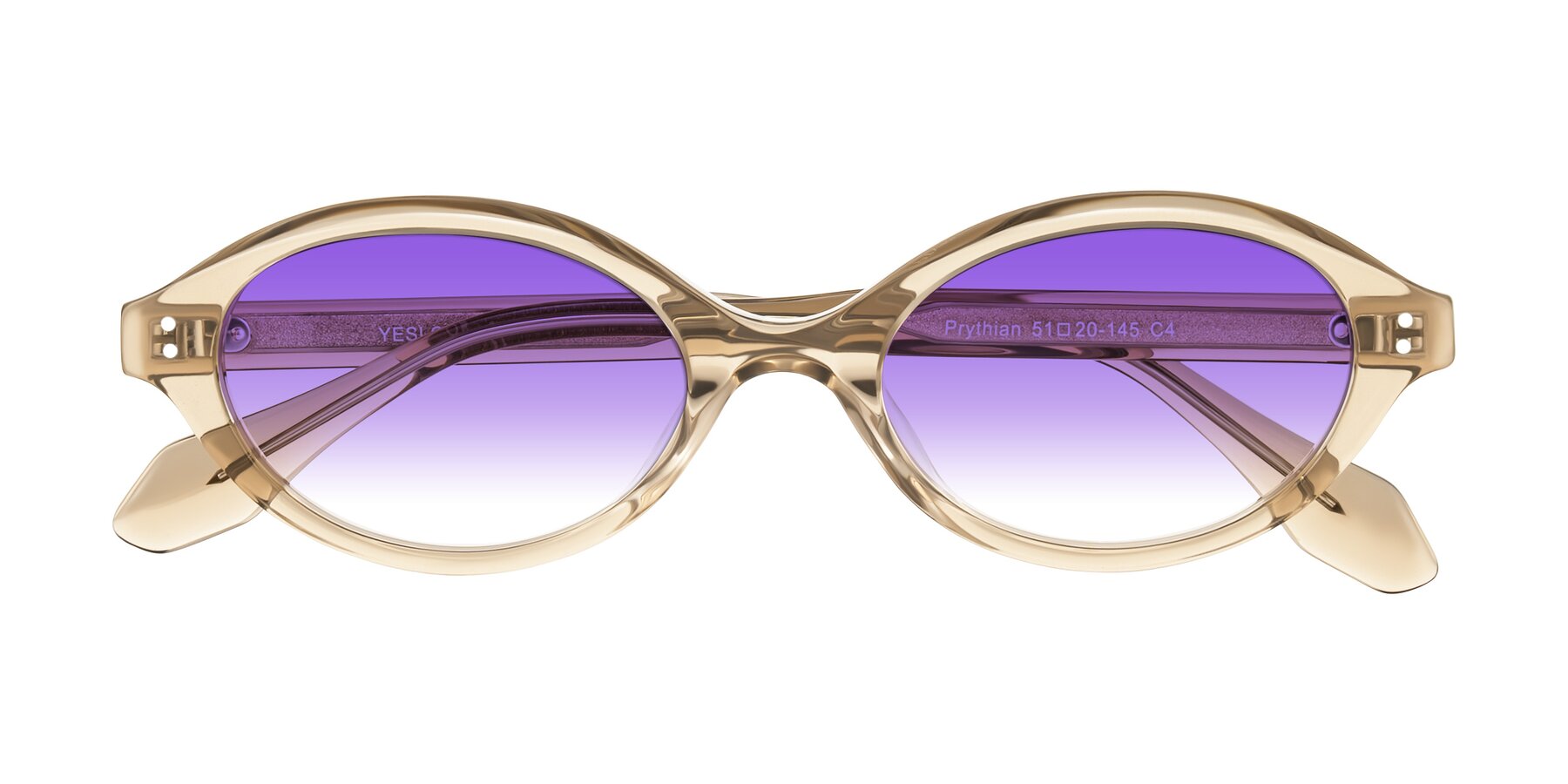 Folded Front of Prythian in Transparent Brown with Purple Gradient Lenses