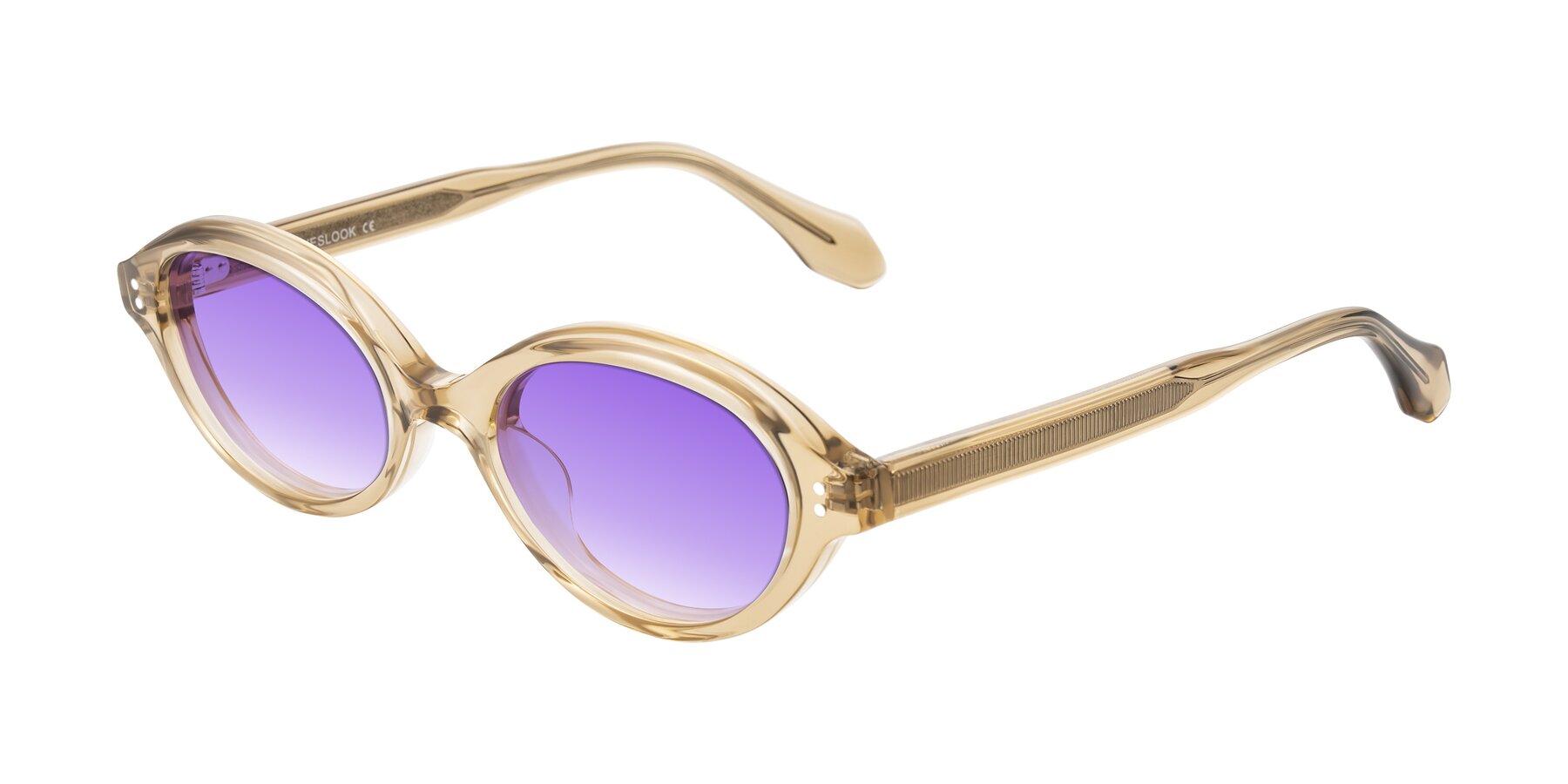 Angle of Prythian in Transparent Brown with Purple Gradient Lenses