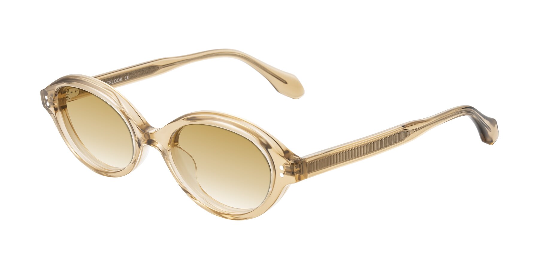 Angle of Prythian in Transparent Brown with Champagne Gradient Lenses