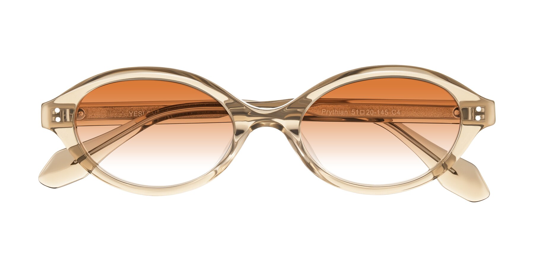 Folded Front of Prythian in Transparent Brown with Orange Gradient Lenses