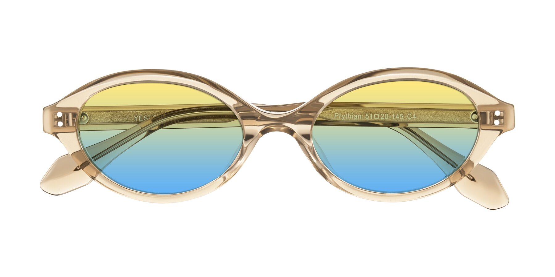 Folded Front of Prythian in Transparent Brown with Yellow / Blue Gradient Lenses