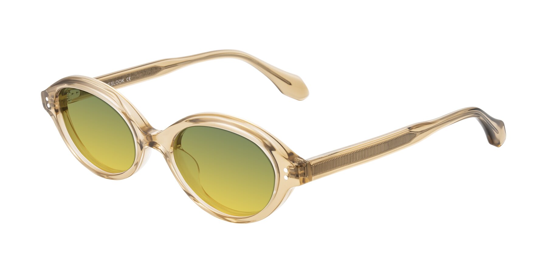 Angle of Prythian in Transparent Brown with Green / Yellow Gradient Lenses