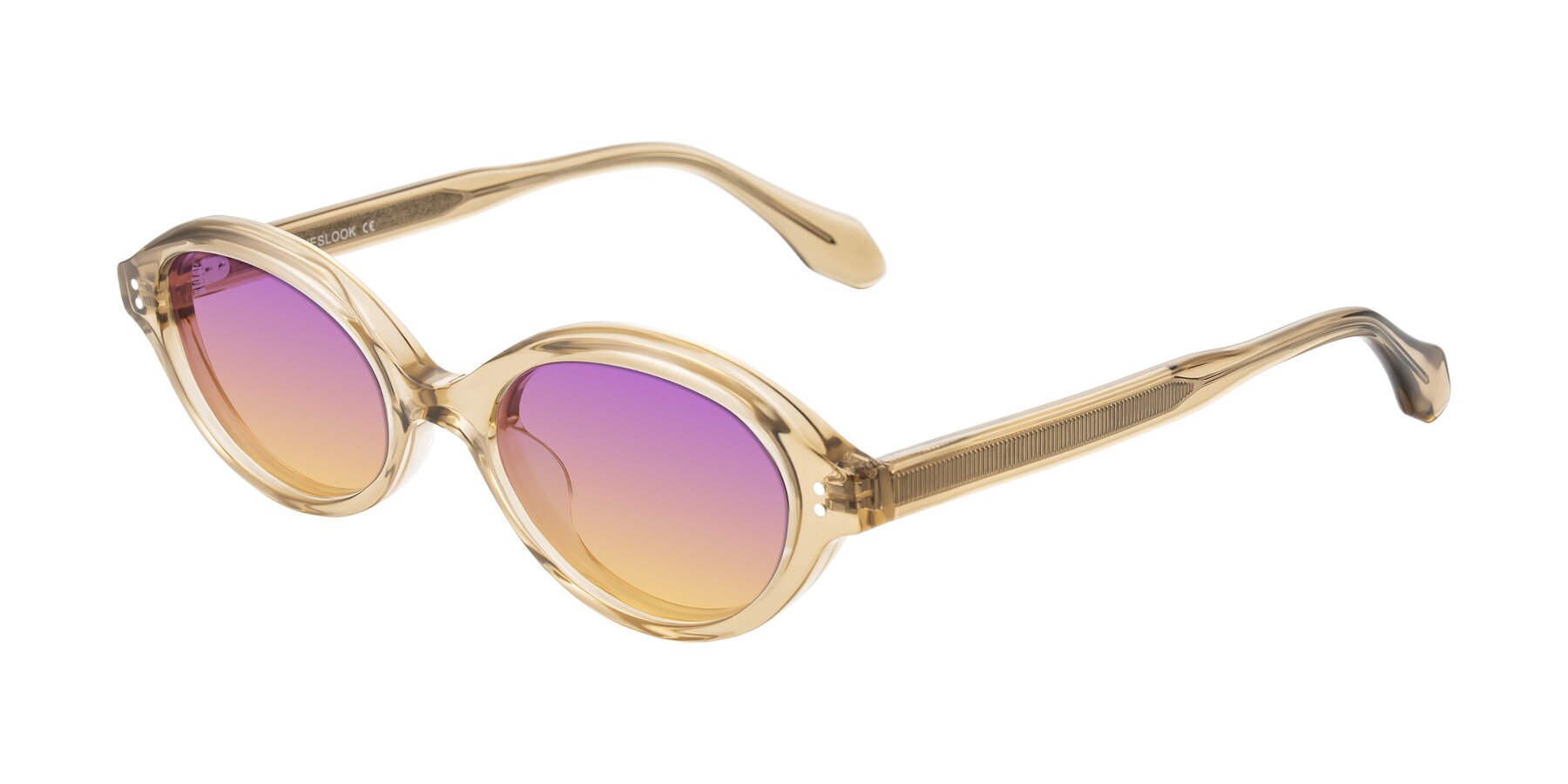 Angle of Prythian in Transparent Brown with Purple / Yellow Gradient Lenses