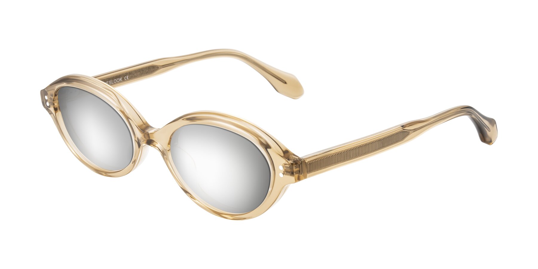 Angle of Prythian in Transparent Brown with Silver Mirrored Lenses