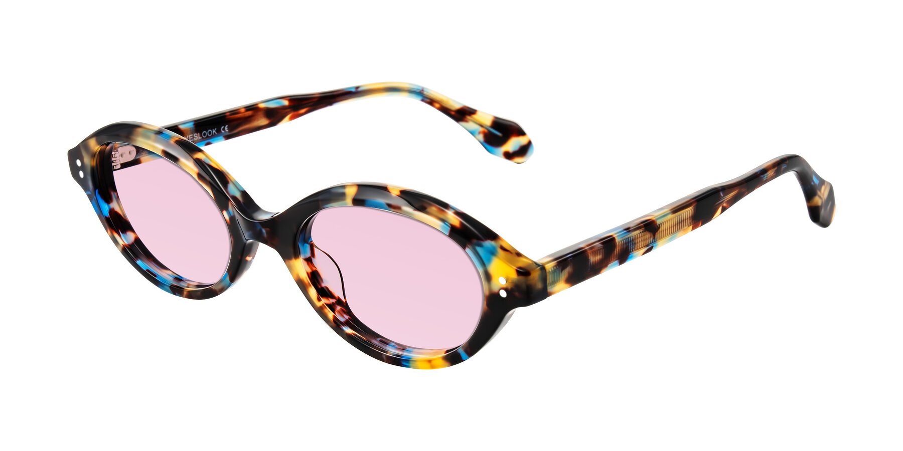 Angle of Prythian in Floral Tortoise with Light Pink Tinted Lenses