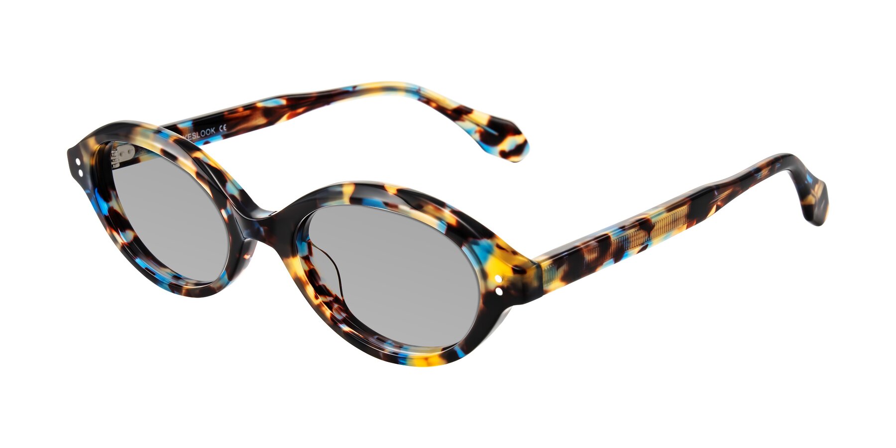Angle of Prythian in Floral Tortoise with Light Gray Tinted Lenses