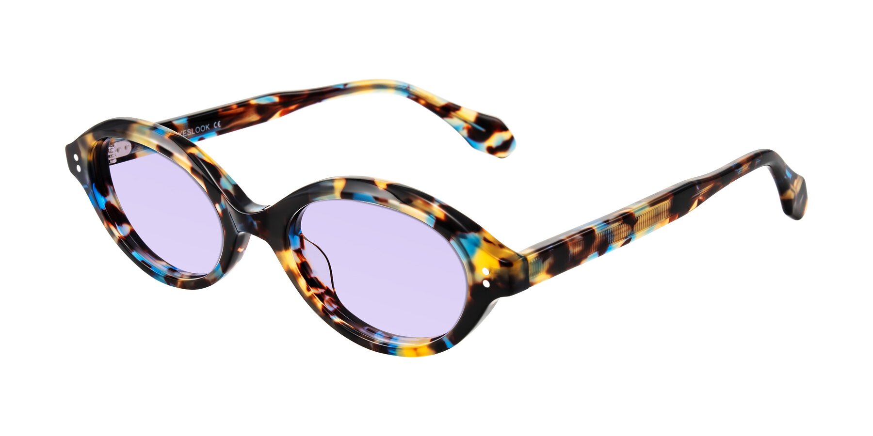 Angle of Prythian in Floral Tortoise with Light Purple Tinted Lenses