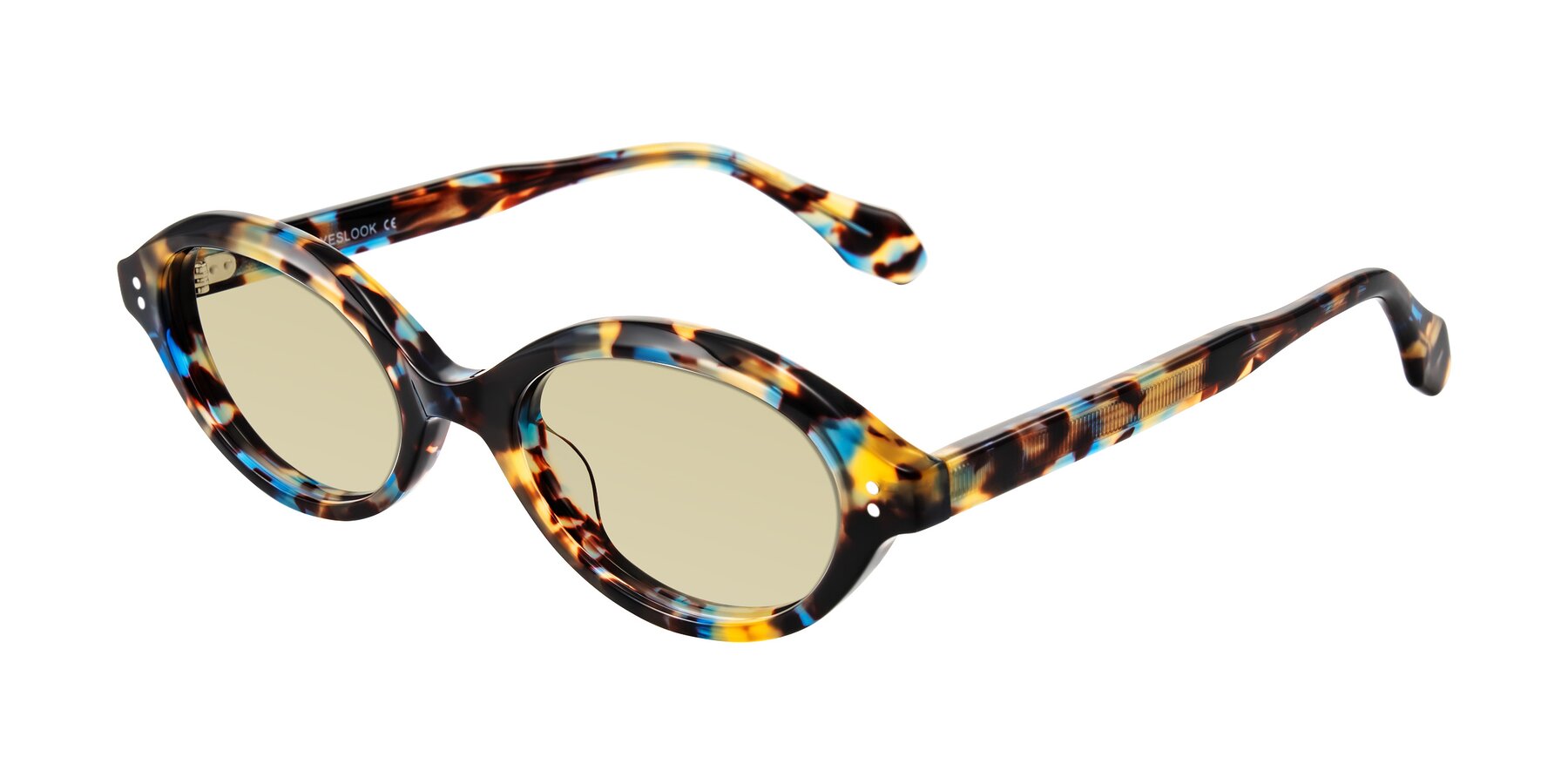 Angle of Prythian in Floral Tortoise with Light Champagne Tinted Lenses