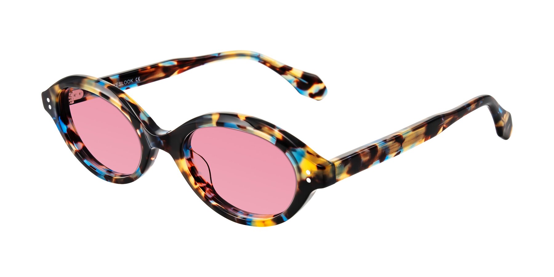 Angle of Prythian in Floral Tortoise with Pink Tinted Lenses