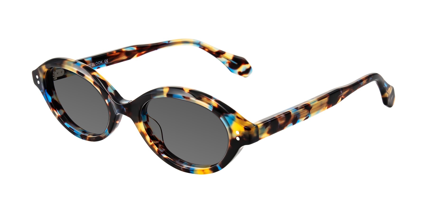 Angle of Prythian in Floral Tortoise with Medium Gray Tinted Lenses