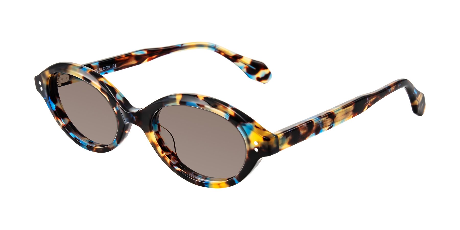 Angle of Prythian in Floral Tortoise with Medium Brown Tinted Lenses