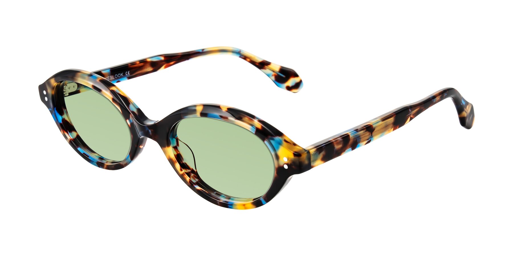 Angle of Prythian in Floral Tortoise with Medium Green Tinted Lenses