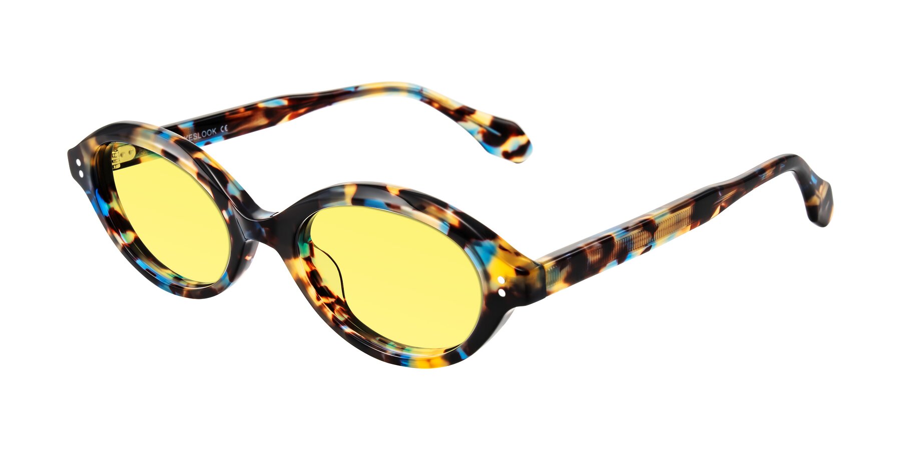 Angle of Prythian in Floral Tortoise with Medium Yellow Tinted Lenses