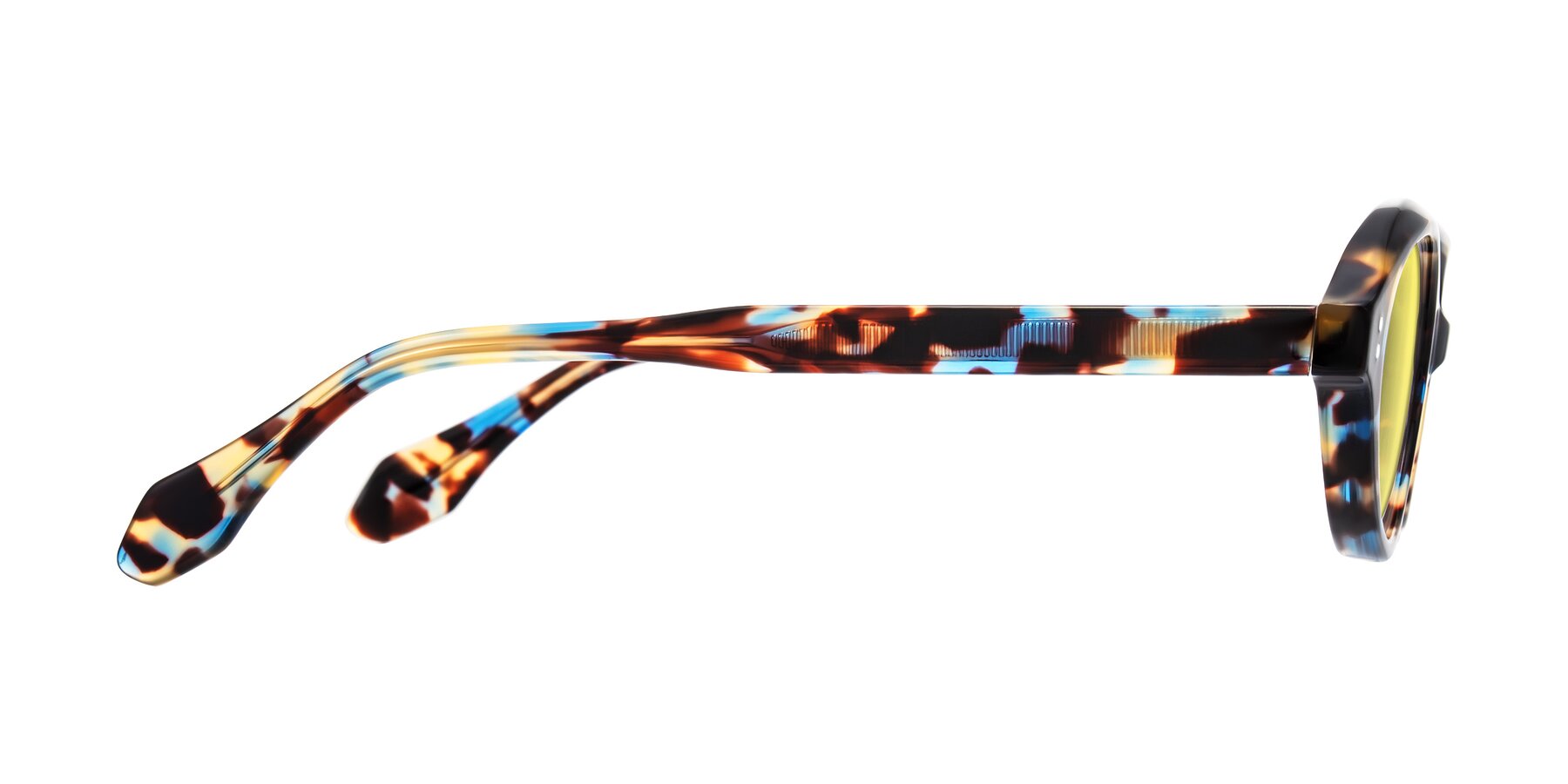 Side of Prythian in Floral Tortoise with Medium Yellow Tinted Lenses