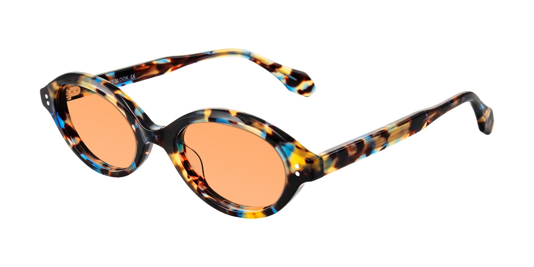 Angle of Prythian in Floral Tortoise with Medium Orange Tinted Lenses