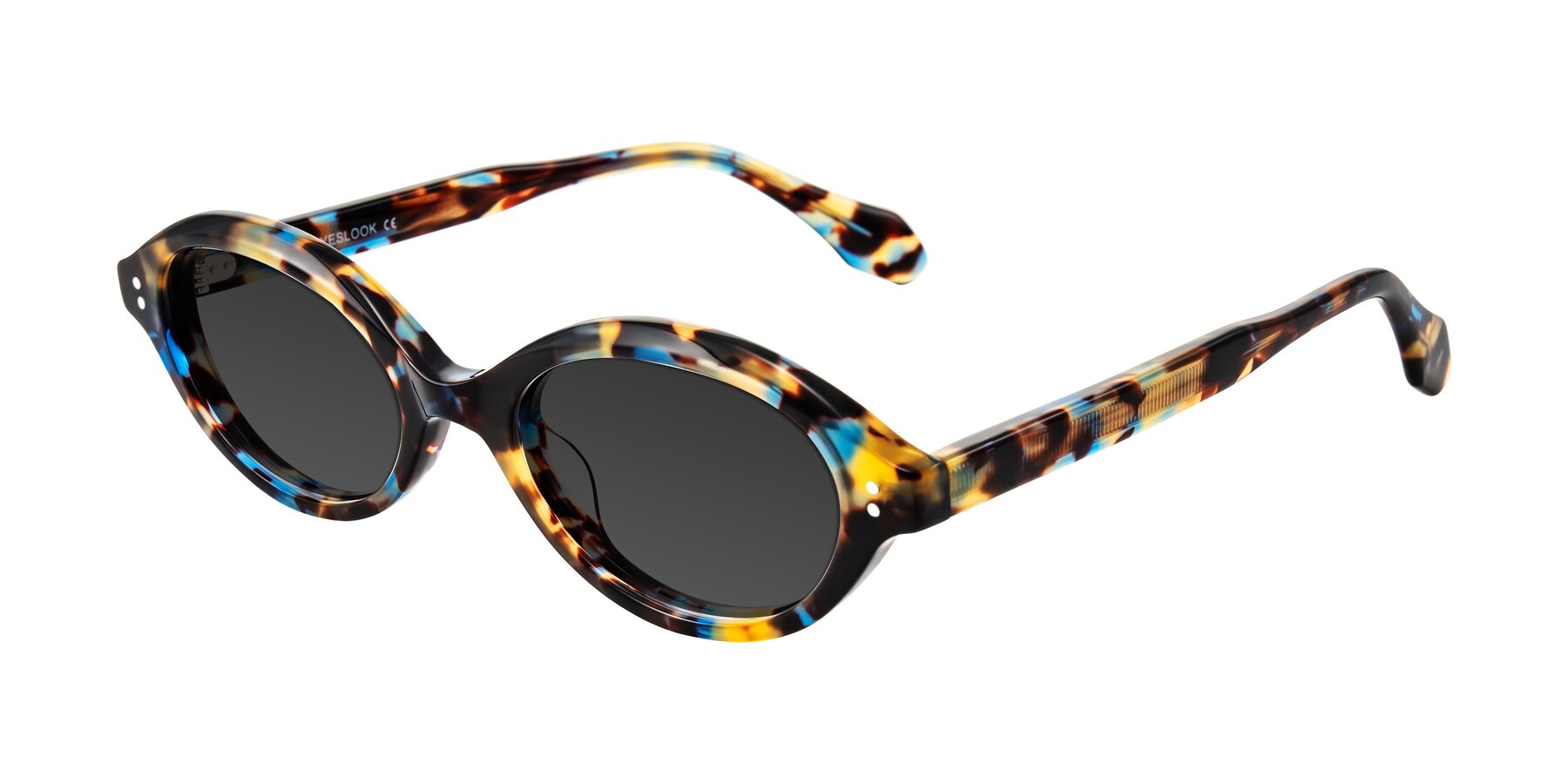 Angle of Prythian in Floral Tortoise with Gray Tinted Lenses