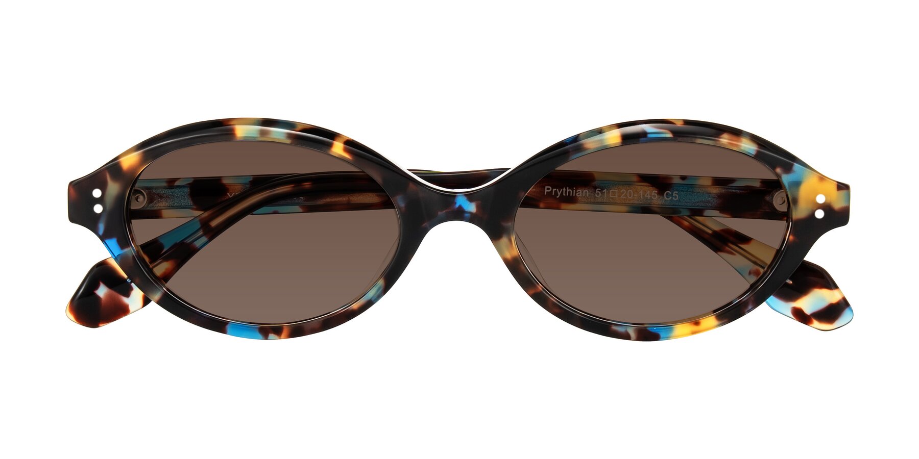 Folded Front of Prythian in Floral Tortoise with Brown Tinted Lenses