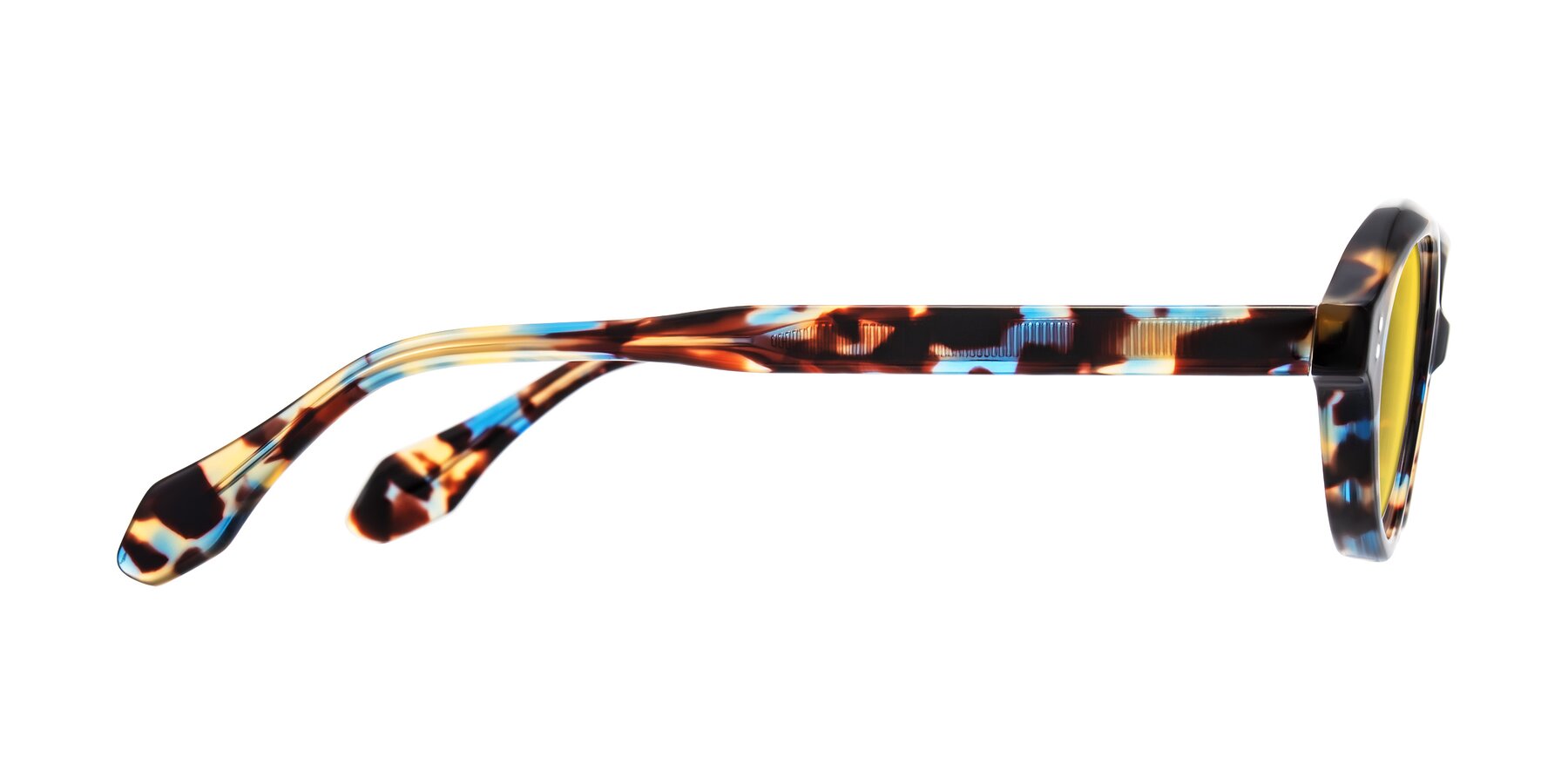 Side of Prythian in Floral Tortoise with Yellow Tinted Lenses
