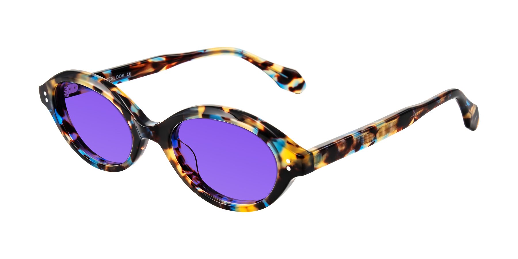 Angle of Prythian in Floral Tortoise with Purple Tinted Lenses