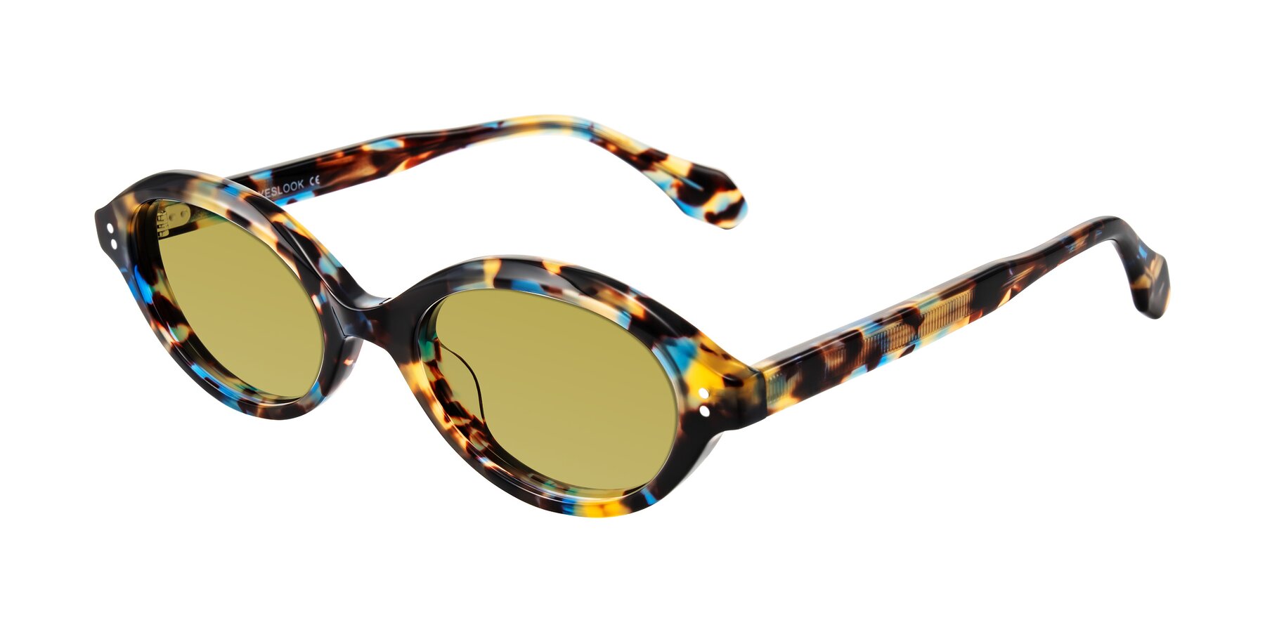 Angle of Prythian in Floral Tortoise with Champagne Tinted Lenses