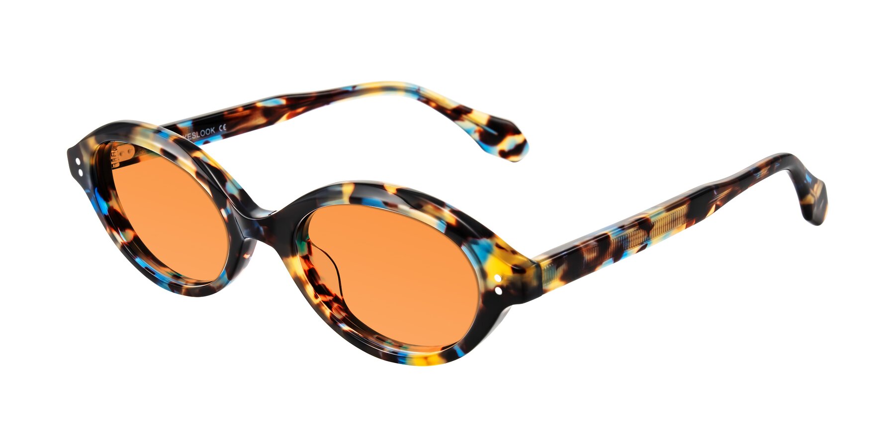 Angle of Prythian in Floral Tortoise with Orange Tinted Lenses