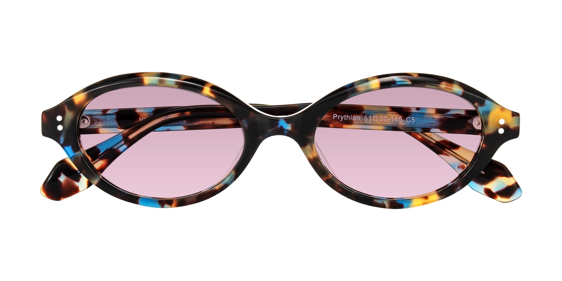 Folded Front of Prythian in Floral Tortoise with Light Wine Tinted Lenses