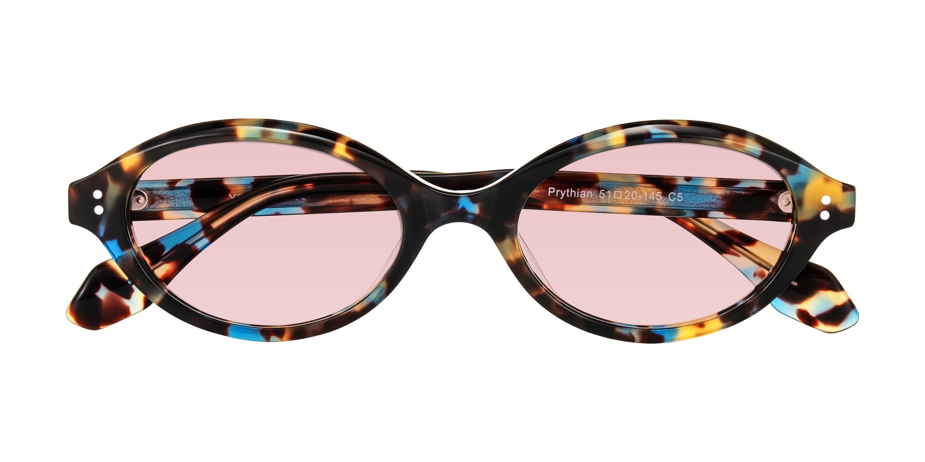 Folded Front of Prythian in Floral Tortoise with Light Garnet Tinted Lenses