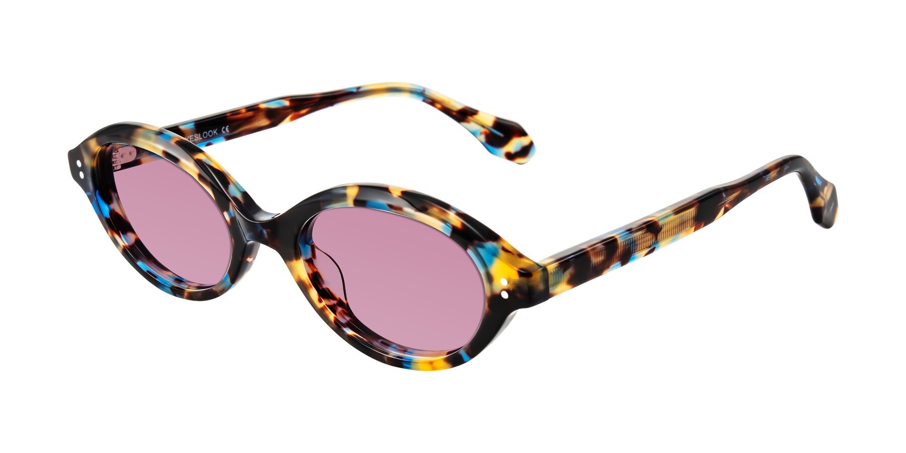 Angle of Prythian in Floral Tortoise with Medium Wine Tinted Lenses