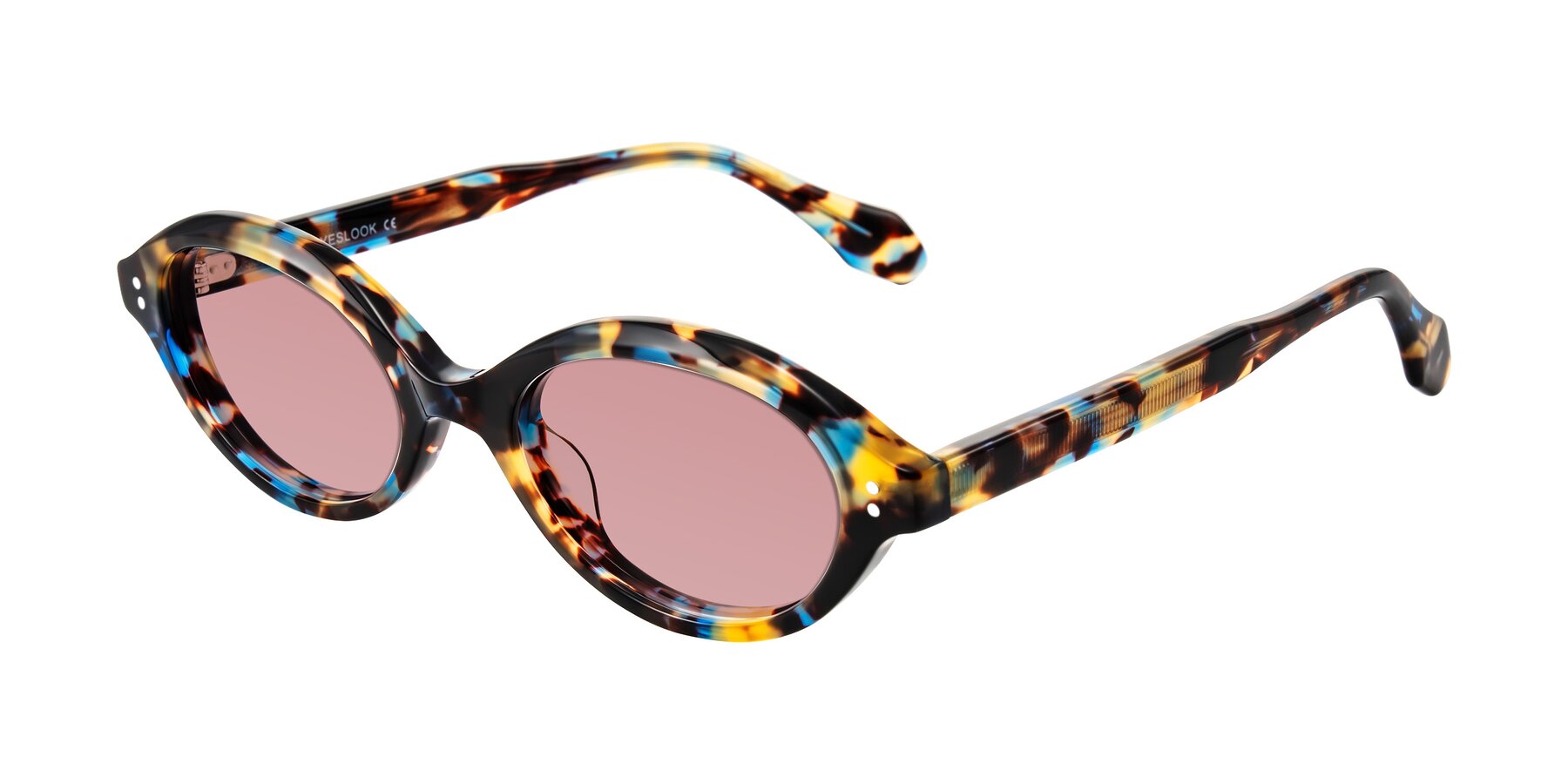 Angle of Prythian in Floral Tortoise with Medium Garnet Tinted Lenses