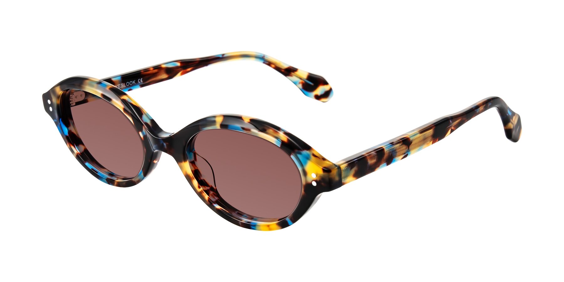 Angle of Prythian in Floral Tortoise with Garnet Tinted Lenses