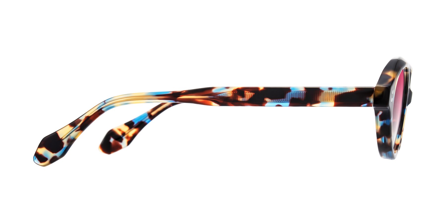 Side of Prythian in Floral Tortoise with Pink Gradient Lenses