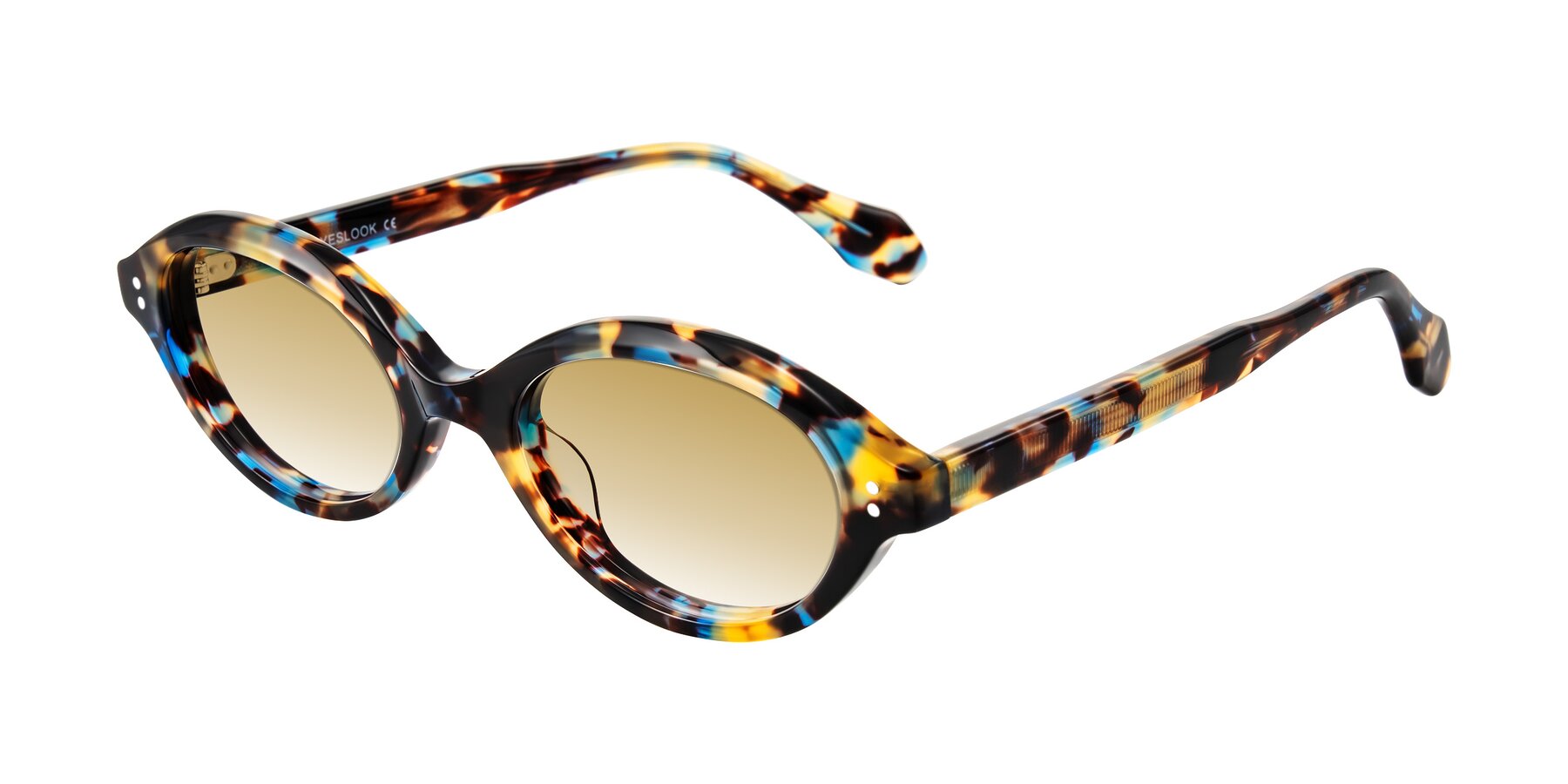 Angle of Prythian in Floral Tortoise with Champagne Gradient Lenses