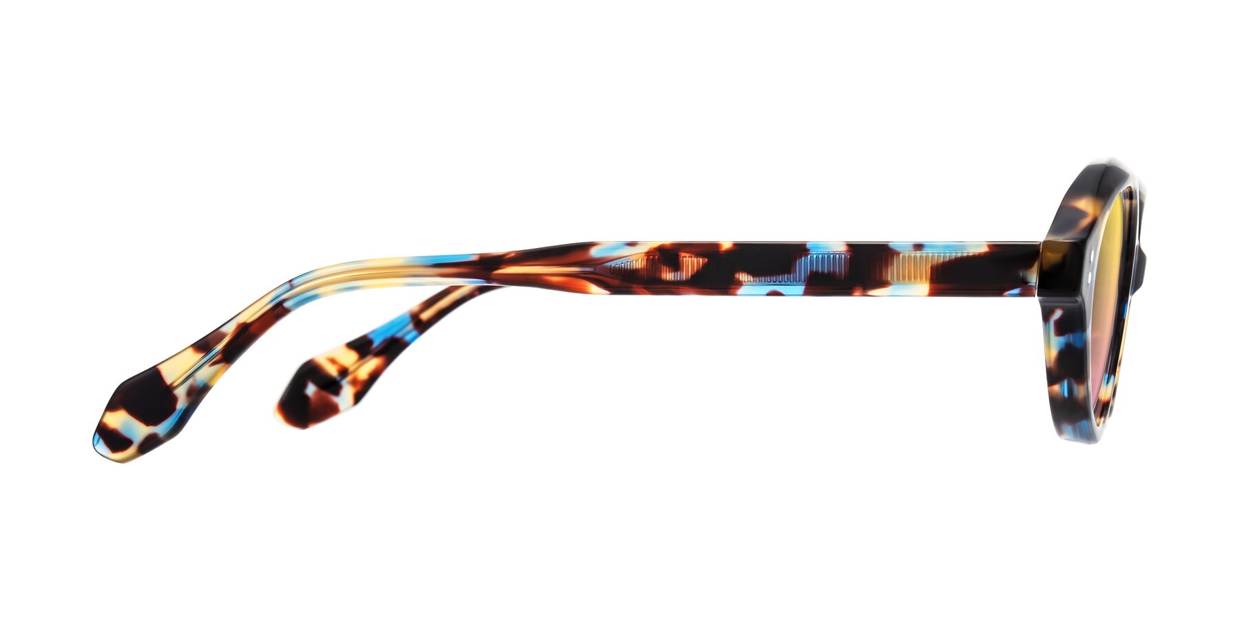 Side of Prythian in Floral Tortoise with Yellow / Pink Gradient Lenses
