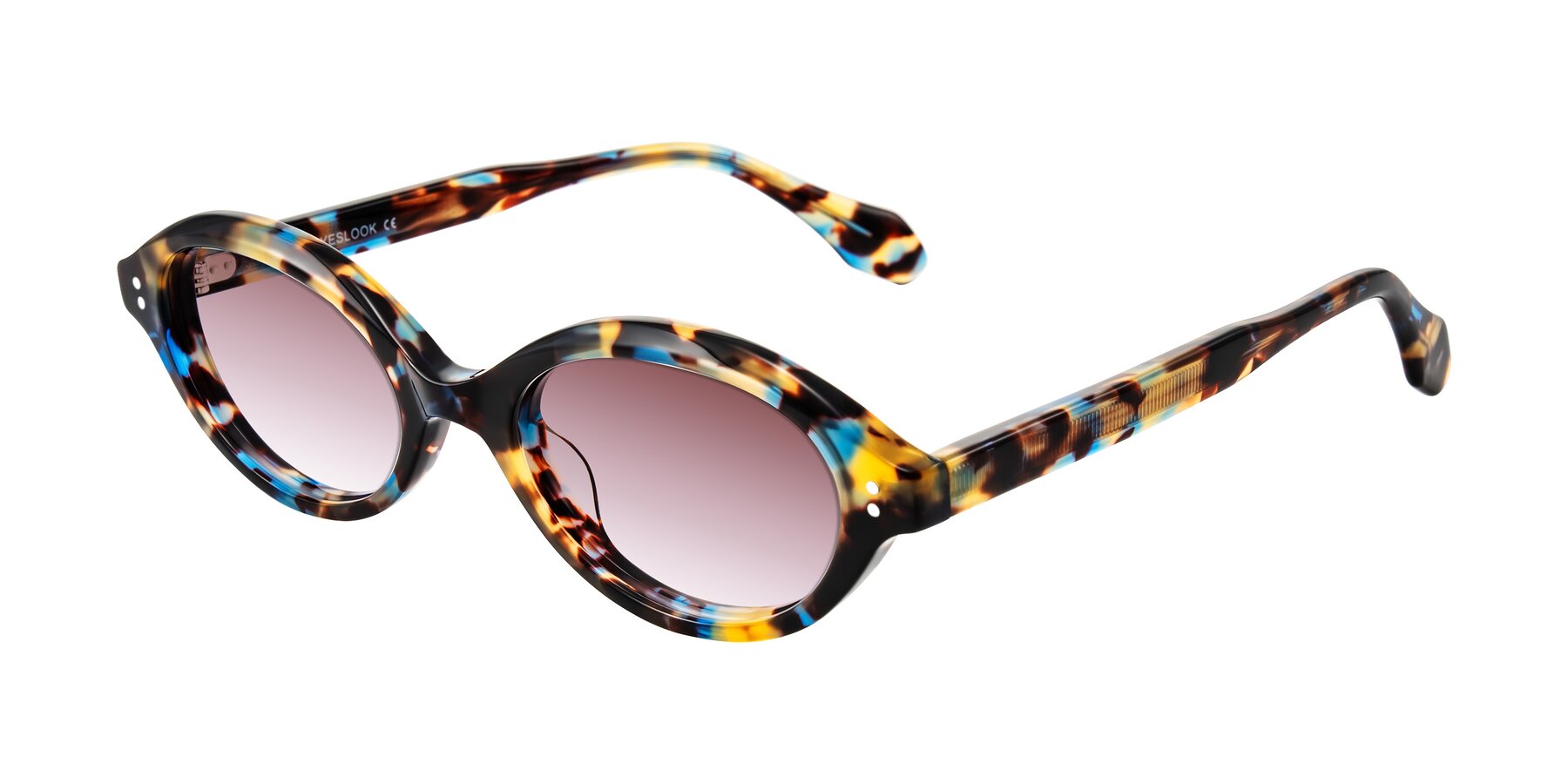 Angle of Prythian in Floral Tortoise with Garnet Gradient Lenses