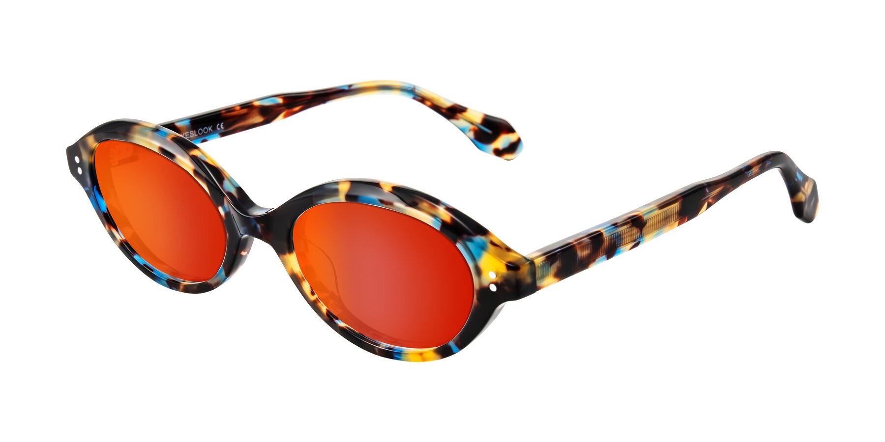Angle of Prythian in Floral Tortoise with Red Gold Mirrored Lenses
