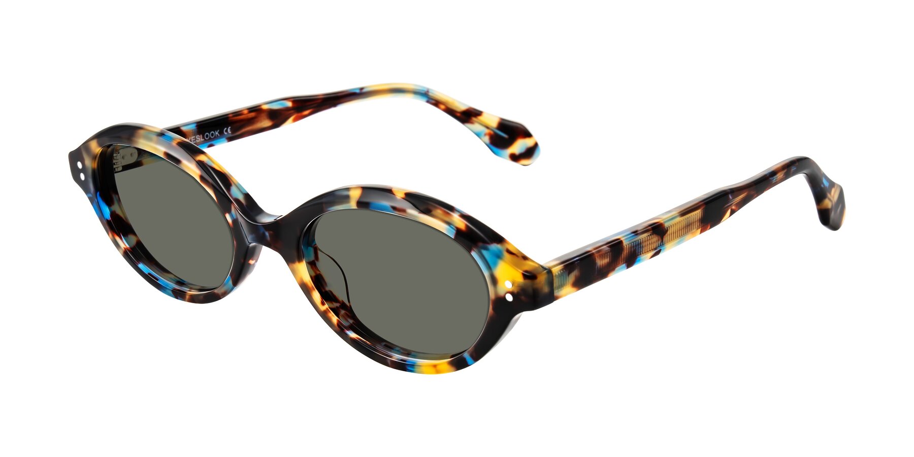 Angle of Prythian in Floral Tortoise with Gray Polarized Lenses