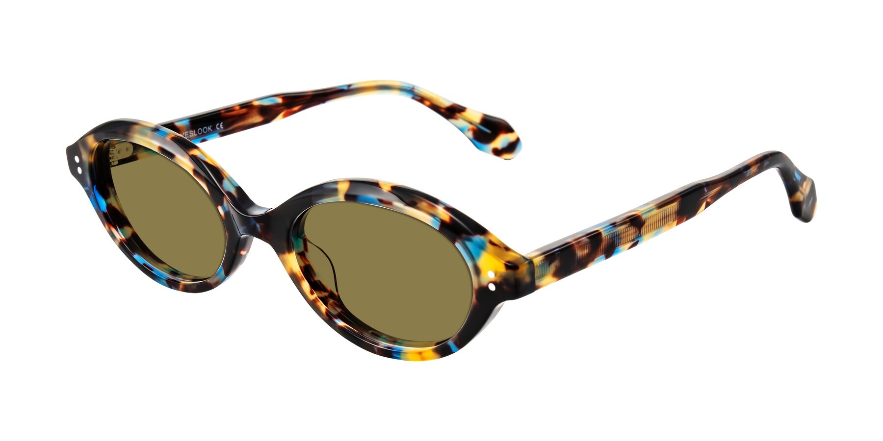 Angle of Prythian in Floral Tortoise with Brown Polarized Lenses