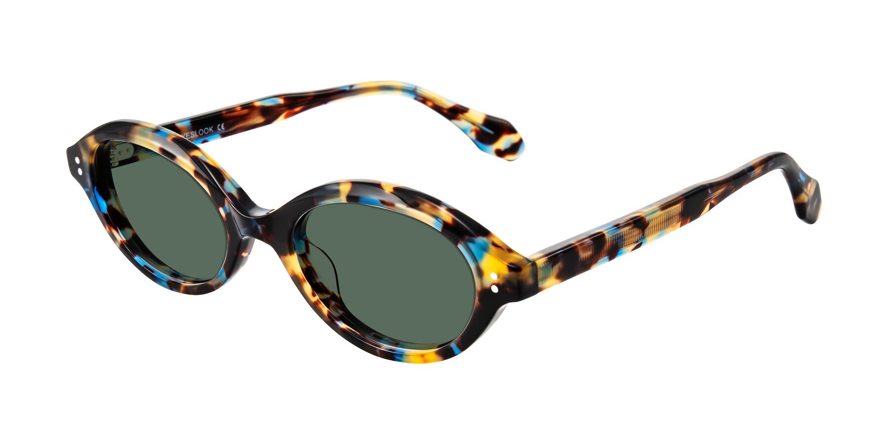 Angle of Prythian in Floral Tortoise with Green Polarized Lenses