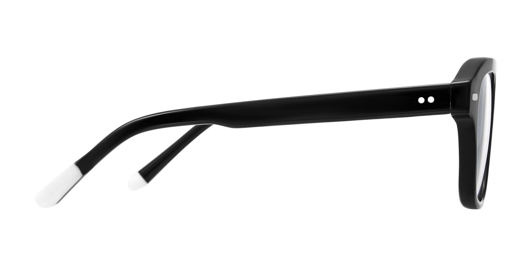 Side of Fortalux in Black with Clear Reading Eyeglass Lenses