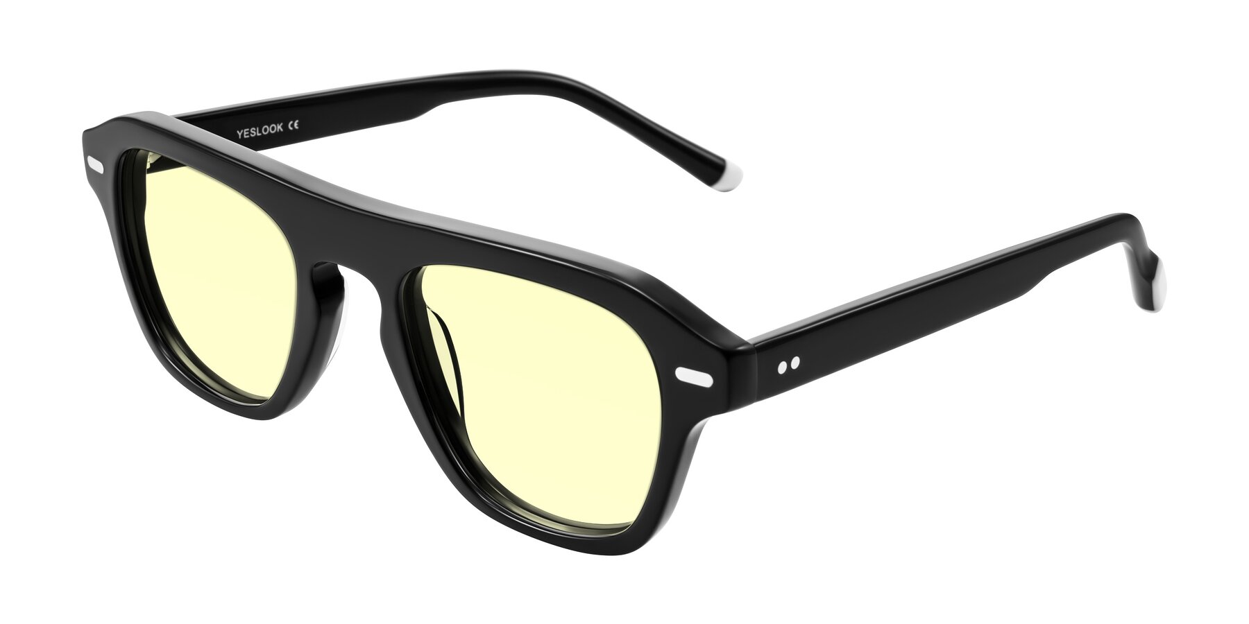 Angle of Fortalux in Black with Light Yellow Tinted Lenses