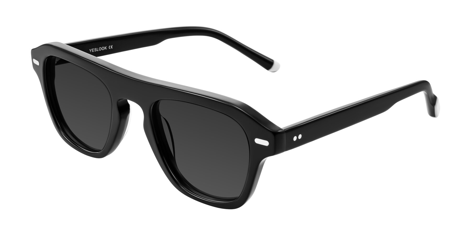 Angle of Fortalux in Black with Gray Tinted Lenses