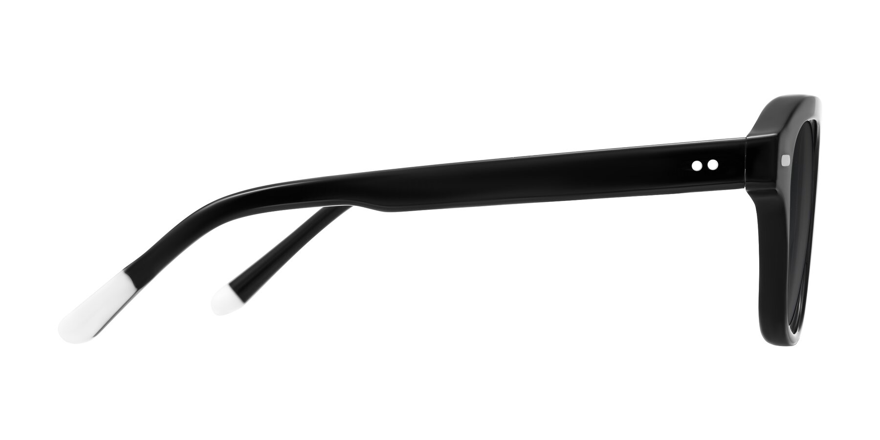 Side of Fortalux in Black with Gray Tinted Lenses