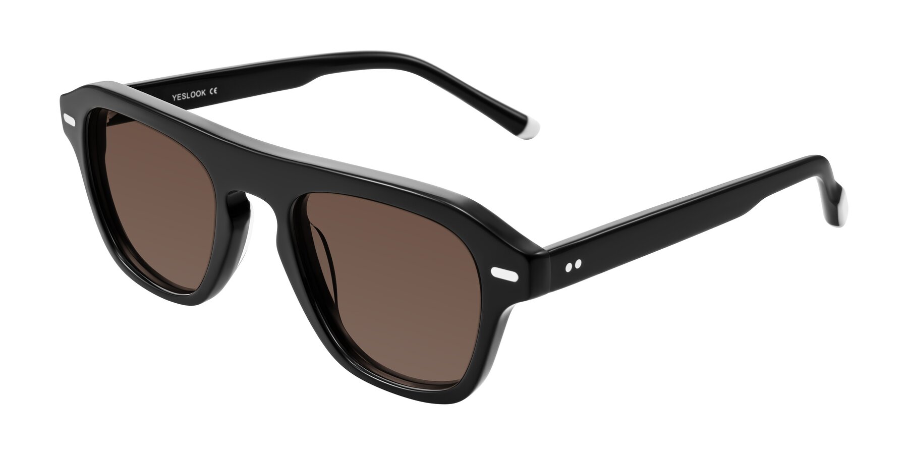 Angle of Fortalux in Black with Brown Tinted Lenses